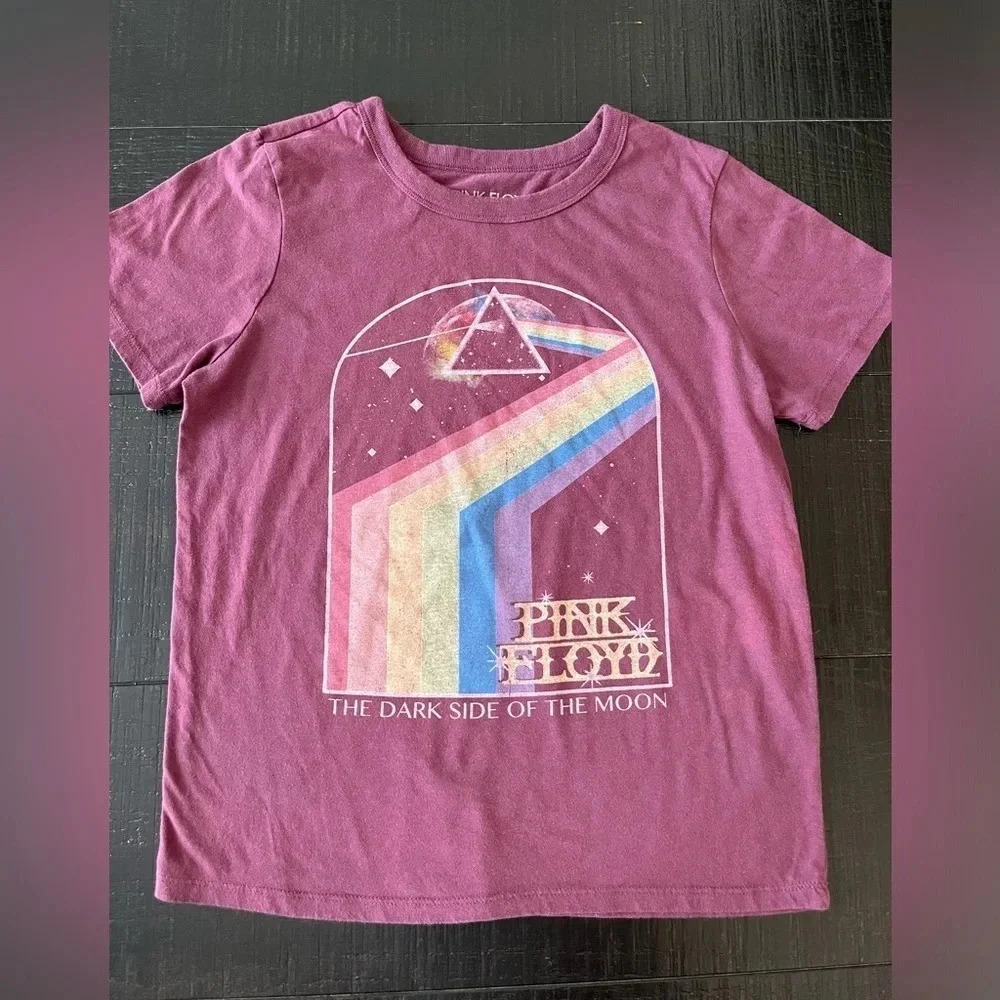 Women's purple PINK FLOYD "the dark side of the moon" t-shirt SZ S